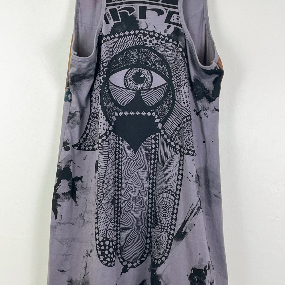 Mirror Cotton Tank Dress with Hamsa Hand Design - Picture 4 of 8